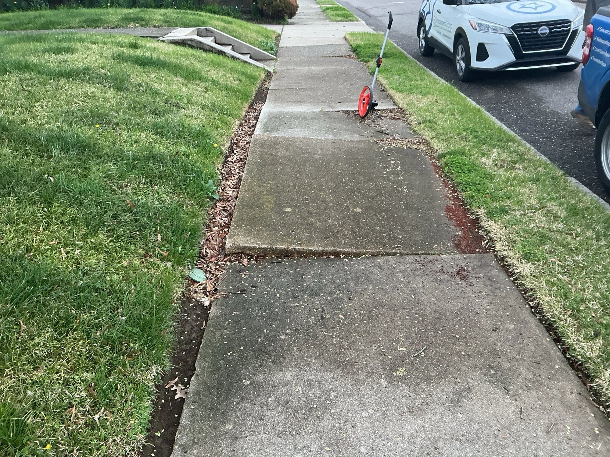 Uneven concrete slabs